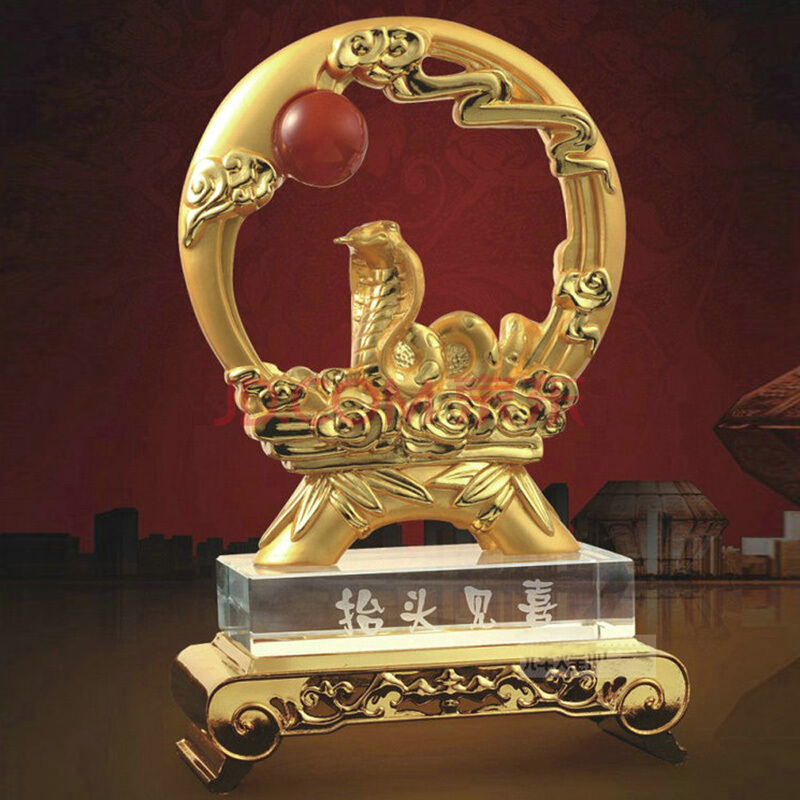 芷墨 (抬頭見喜)水晶工藝擺件/蛇年賀歲紀(jì)念品/商務(wù)禮品!
